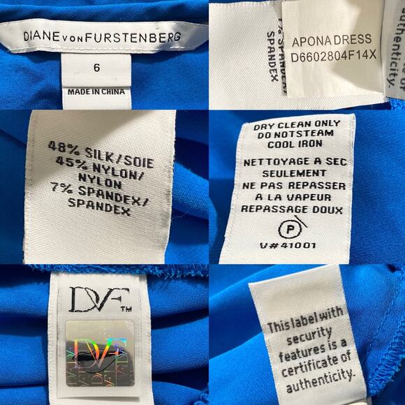 Diane Von Furstenberg Apona Silk Blend Tunic Dress In Electric Blue DVF Size 6 - Picture 11 of 16